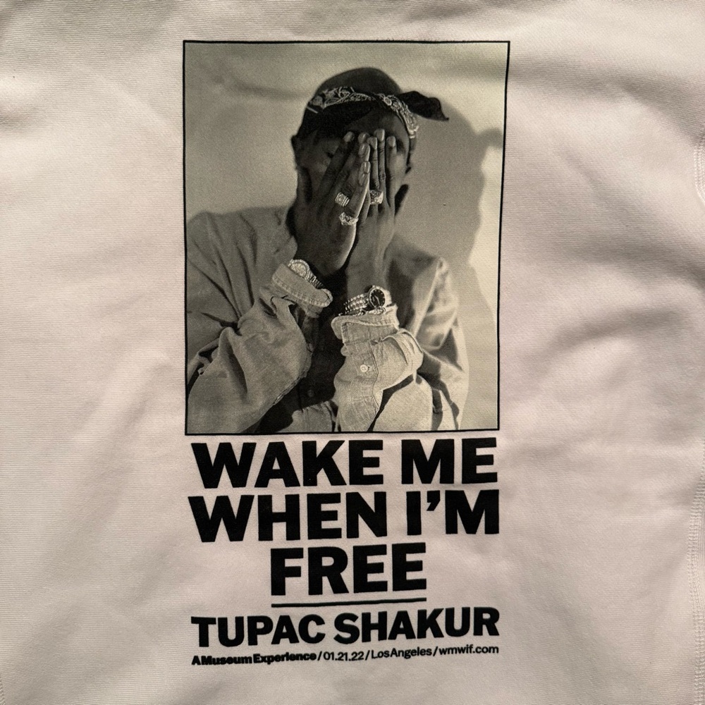 Primitive x Tupac Shakur Museum Experience Los Angeles Exclusive Hoodie White M - Picture 5 of 5